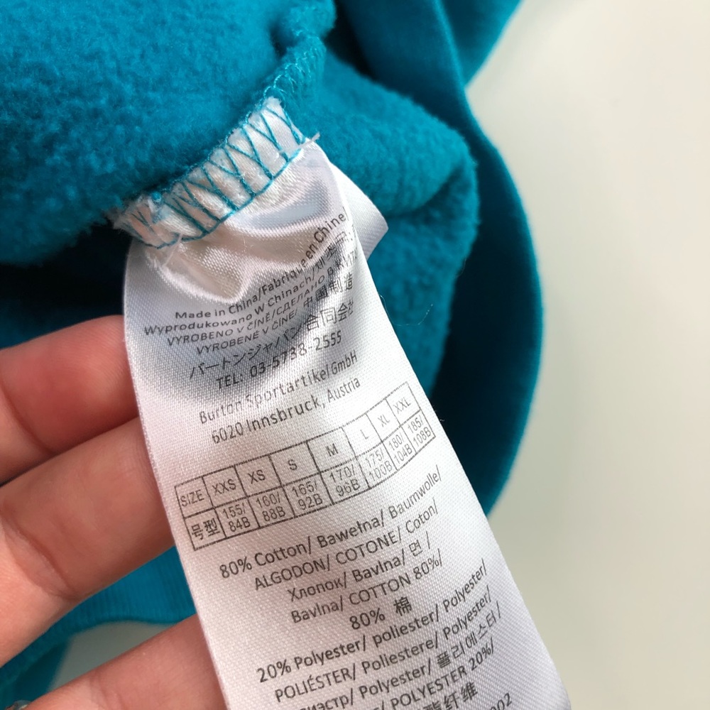 Burton Blue Full Zip Sweatshirt Small - Picture 5 of 6